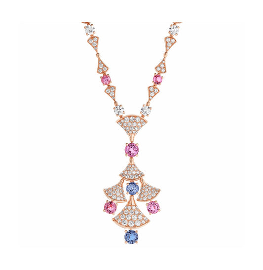 BGL-CL408692 fan-shaped skirt multi-fan colorful treasure necklace