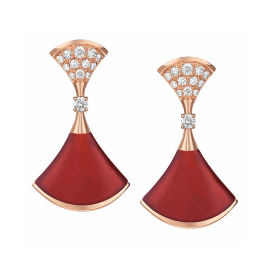 BGL-350853-OR857320 guest version double fan-shaped half-diamond fan skirt earrings