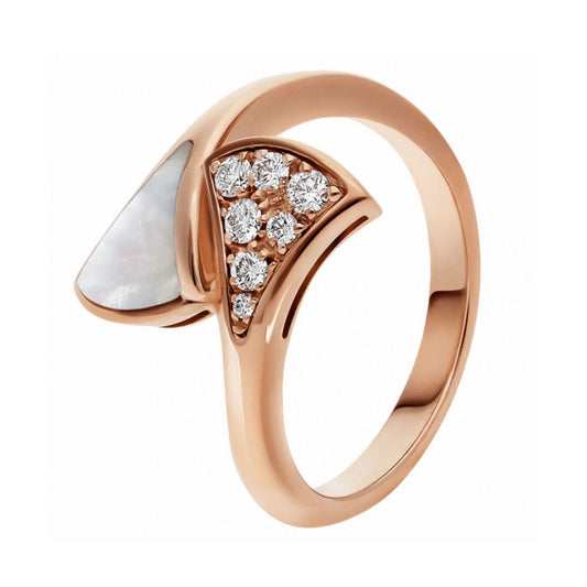 BGL-AN858003 Fan-shaped skirt, fan and horn style half-diamond white Beike version ring