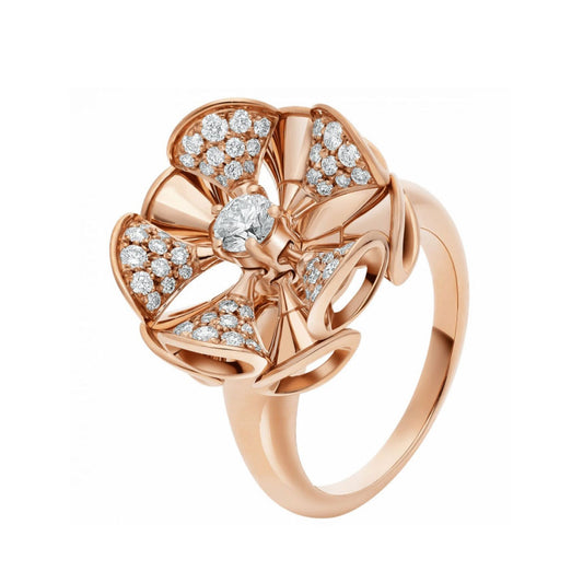 BGL-AN857078 fan-shaped windmill flower-shaped half diamond ring