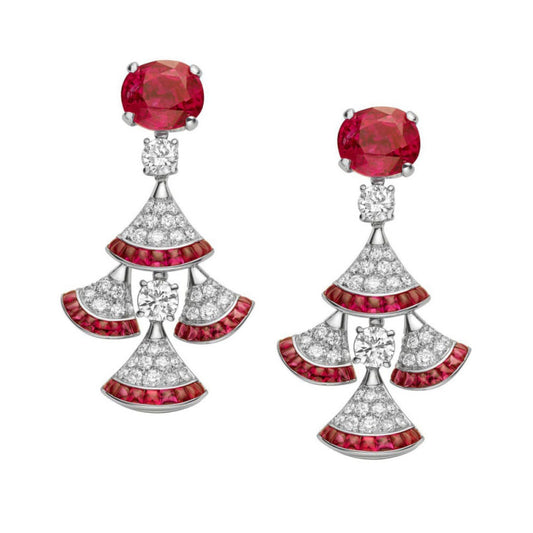BGL-260854 multi-sector colorful treasure earrings fan skirt earrings