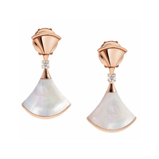 BGL-350740-OR857283 guest version double fan-shaped white shell earrings fan skirt earrings