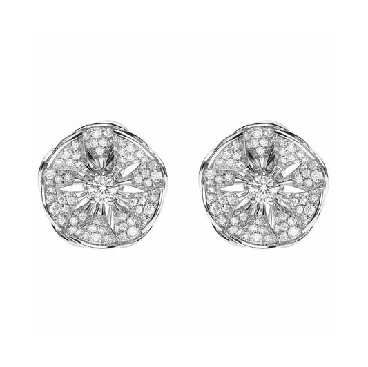 BGL-350785-OR857273 fan-shaped windmill fully inlaid small fan earrings