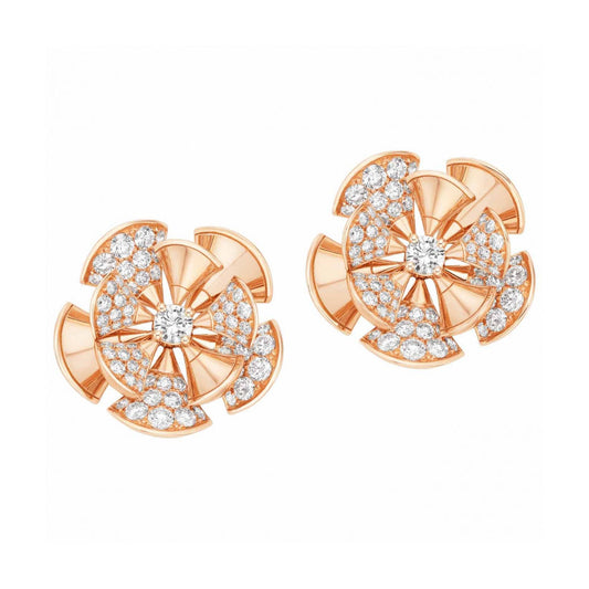 BGL-348364-OR856355 fan-shaped windmill large half-studded earrings