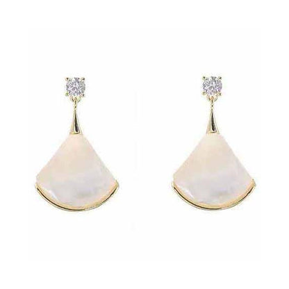 BGL-OR391959 fan-shaped light gold shell earrings