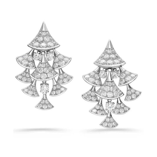 BGL-OR765188 fan-shaped large set of full diamond fan skirt earrings