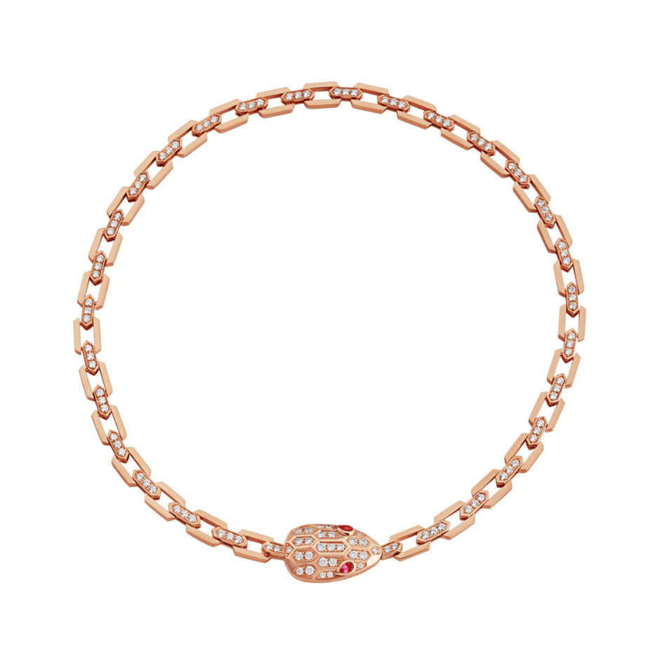 BGL-352724-CL857723 snake head solid diamond scarf necklace