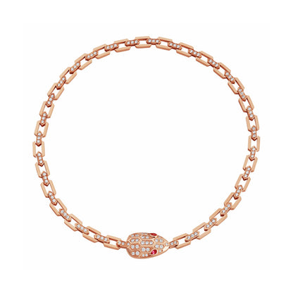 BGL-352724-CL857723 snake head solid diamond scarf necklace