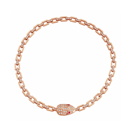 BGL-352724-CL857723 snake head solid diamond scarf necklace