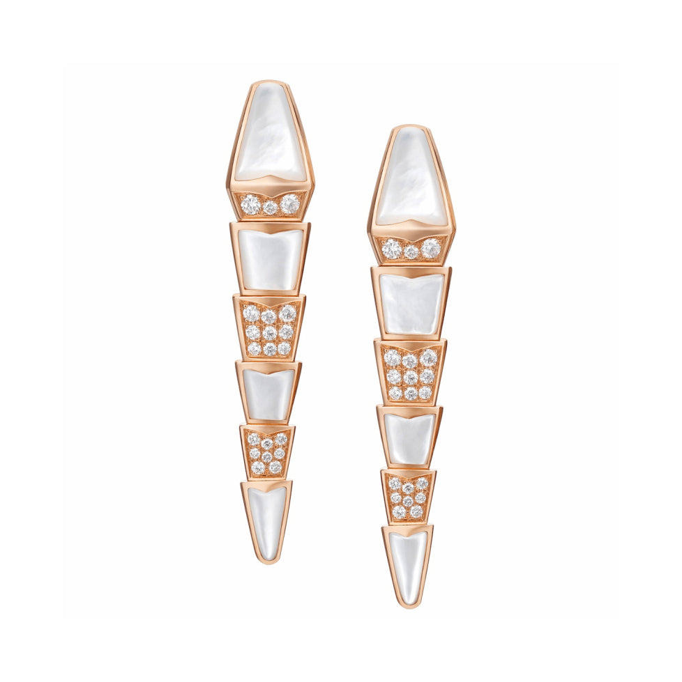 BGL-350678-OR857278 snake half diamond half agate ear clip wide body snake section earrings
