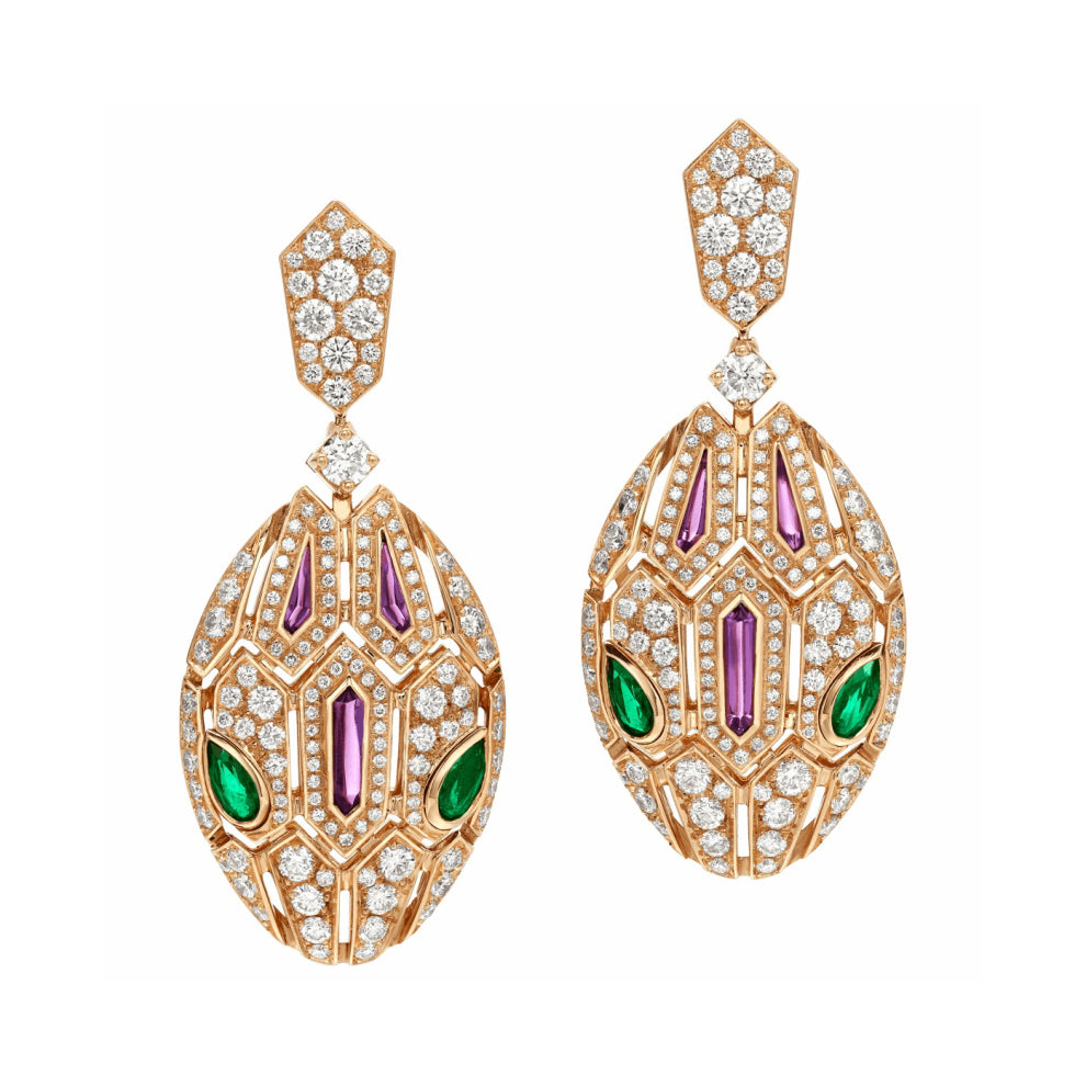 BGL-261709 snake head full diamond ear clips