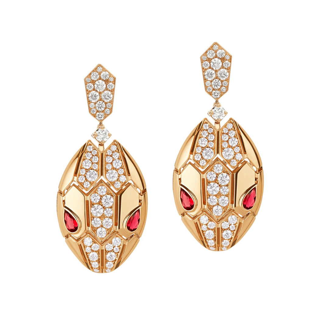 BGL-OR778545 half diamond snake head earrings