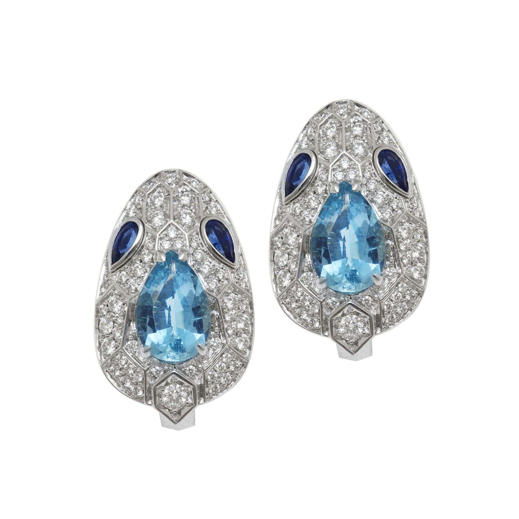 BGL-262612 snake head colorful earrings, the main stone is about 8.5x6mm