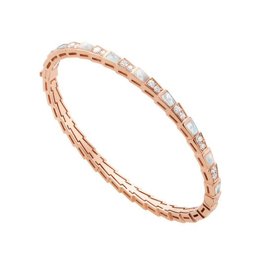 BGL-BR858356 straight half diamond half agate snake body bracelet