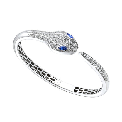 BGL-BR858110 Large Flat-headed Snake Full Diamond Open Bracelet