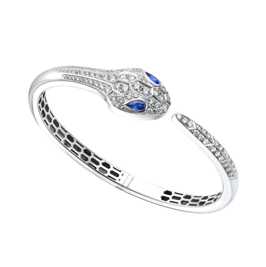 BGL-BR858110 Large Flat-headed Snake Full Diamond Open Bracelet
