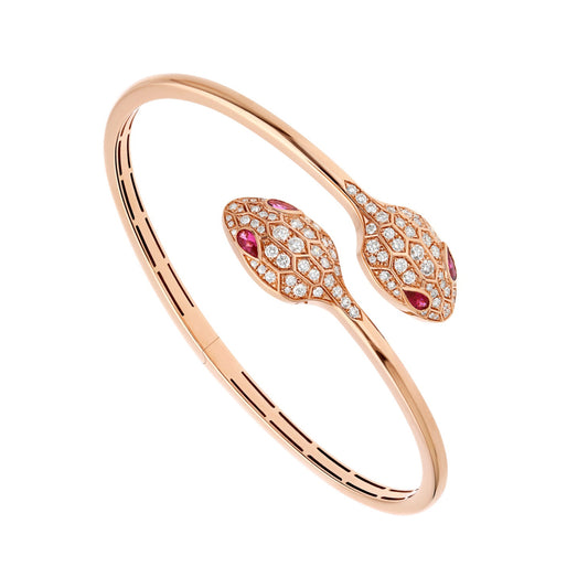 BGL-BR858550 Big flat-headed snake double-headed snake half diamond bracelet