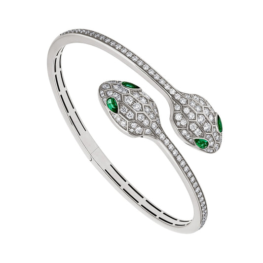 BGL-BR858551 Big flat-headed snake double-headed snake full of diamond bracelet