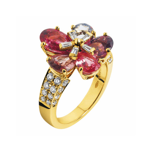 BGL-AN853208 plum blossom ladder square colorful treasure ring guest version