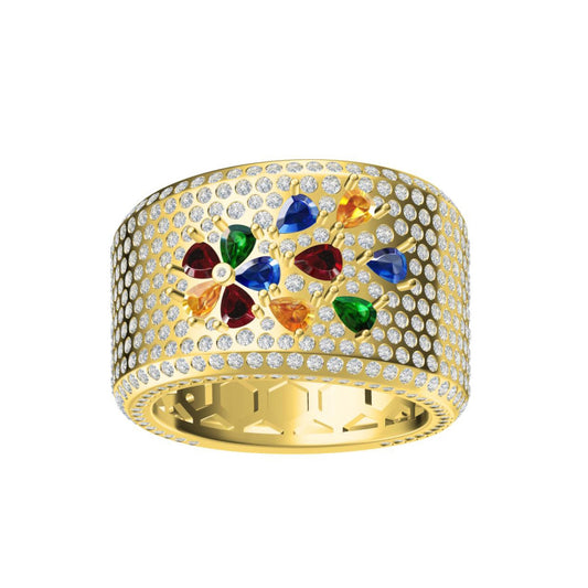 BGL-04920 Colorful treasure, plum blossom series, full set ring