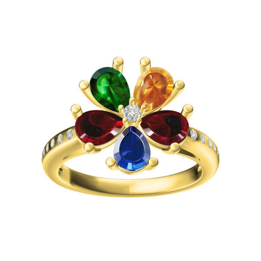 BGL-AN323019 Five-flower ring, colorful treasure, plum blossom series