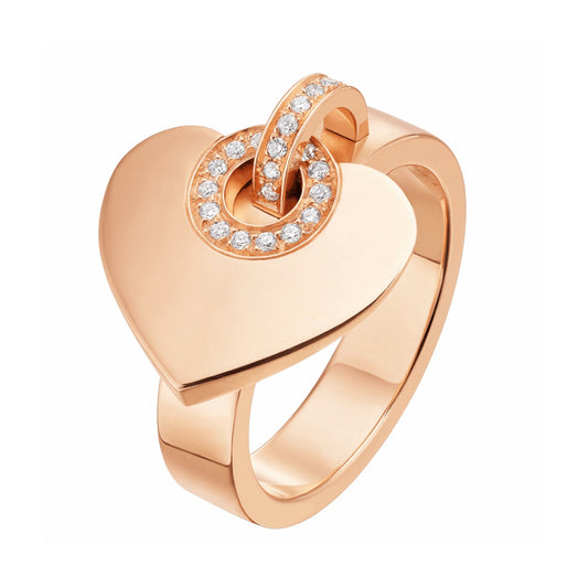 BGL-AN857219 peach heart-shaped half diamond ring