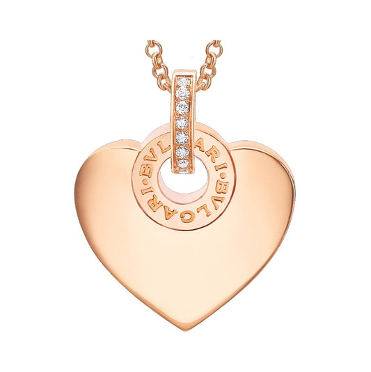 BGL-CL647602 Diamond Peach Heart Shape Pendant with Buckle