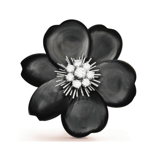 VCARA53500 51.4mm large ceramic flower brooch
