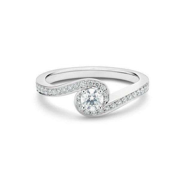 DBES-R102398四爪扭臂戒指钻戒0.3ct10.5#