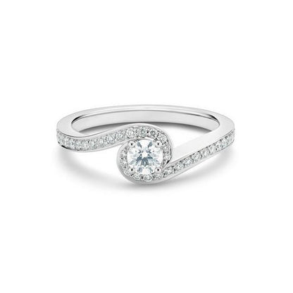 DBES-R102398四爪扭臂戒指钻戒0.3ct10.5#
