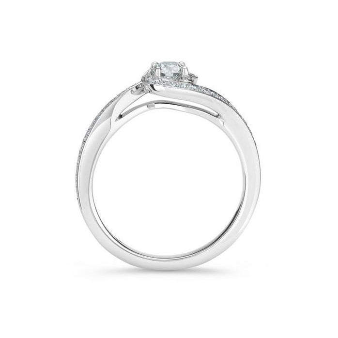 DBES-R102398四爪扭臂戒指钻戒0.3ct10.5#