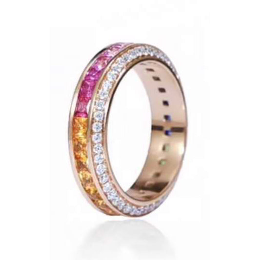 BJ-G34P7868 princess swivel ring (center stone 1.8mm)