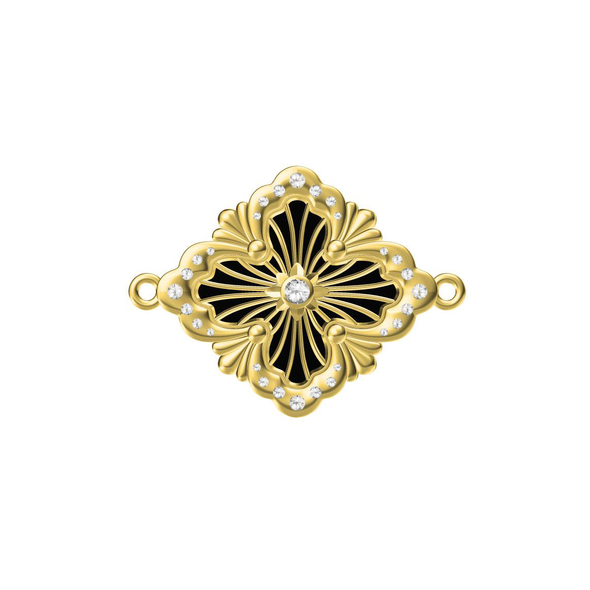 BQLT-BRC562436 gold agate version with diamonds on one side and bright gold on the other side European style four-leaf clover bracelet