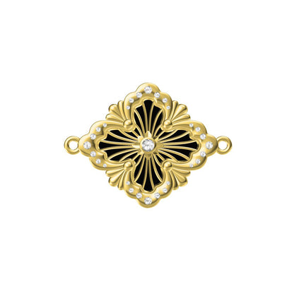 BQLT-BRC562436 gold agate version with diamonds on one side and bright gold on the other side European style four-leaf clover bracelet
