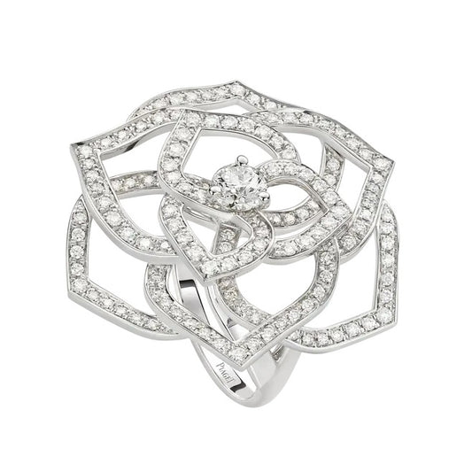 BJ-G34UV700 thin edge full diamond ribbon flower ring