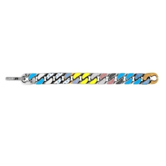LV-M873513 blue enamel logo denim chain bracelet