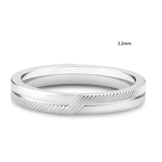DBES-J1FD23Z00W men's ring striped light gold (3.2mm)