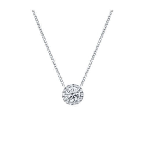 HW-PIDPRD010MIC stone-encrusted bolt chain pendant full-diamond sandwich four-claw necklace