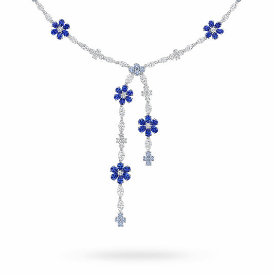 HW-NKSPLTFLRFMN five-leaf plum blossom blue BMW eye drop necklace