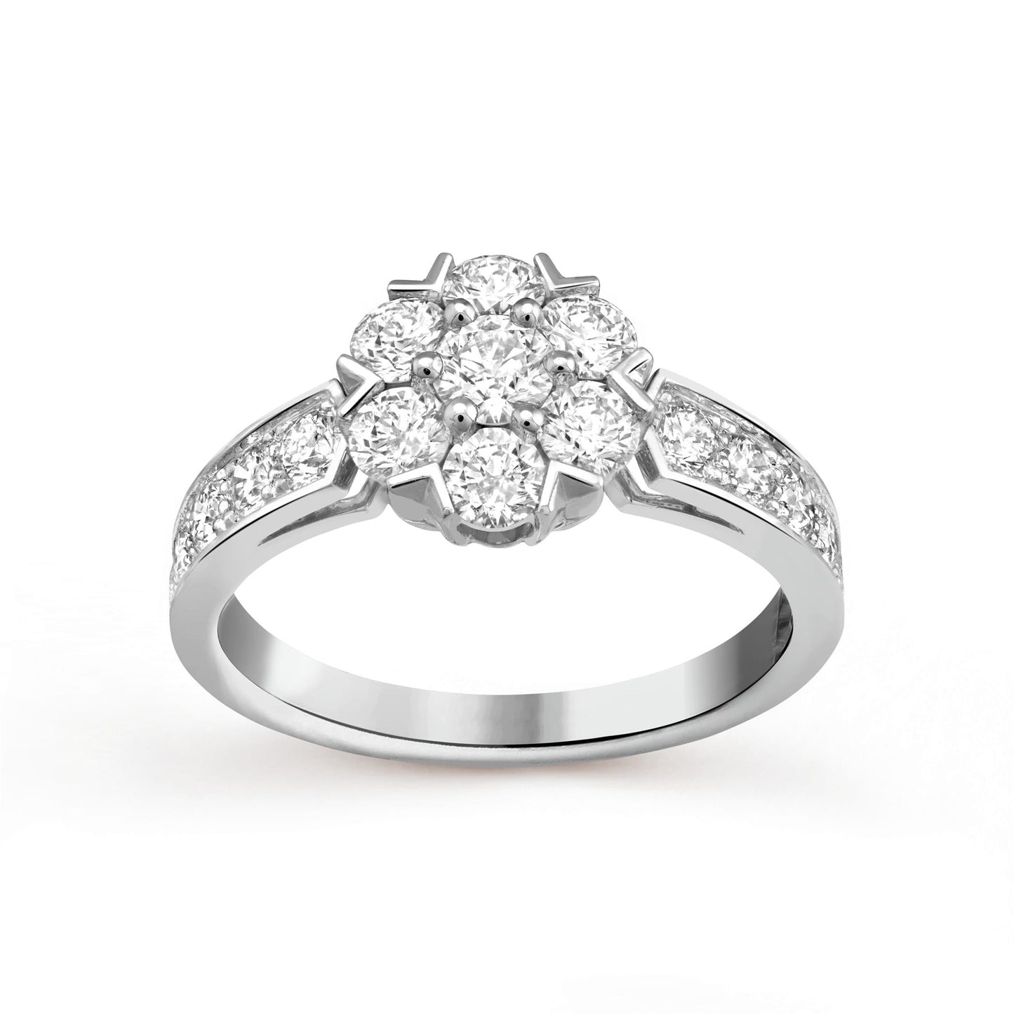VCARP9VD00 six and one stone diamond ring