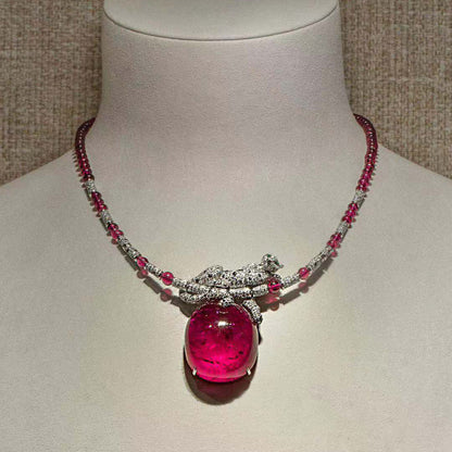 KDY-leopard climbing stone necklace