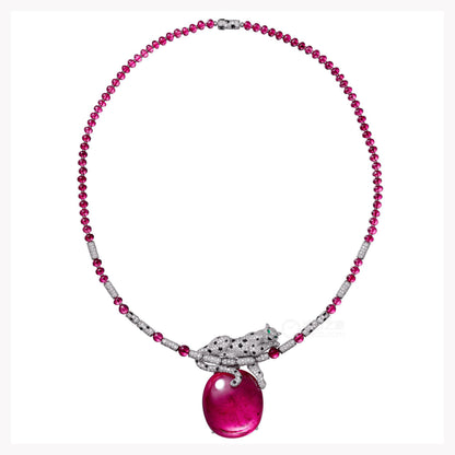 KDY-leopard climbing stone necklace