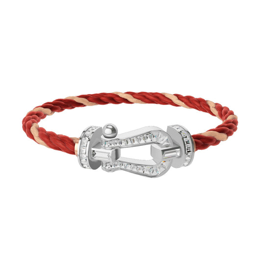 FLD-0J0003-6B1032 Large horseshoe hemp rope ladder square bracelet