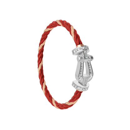 FLD-0J0003-6B1032 Large horseshoe hemp rope ladder square bracelet