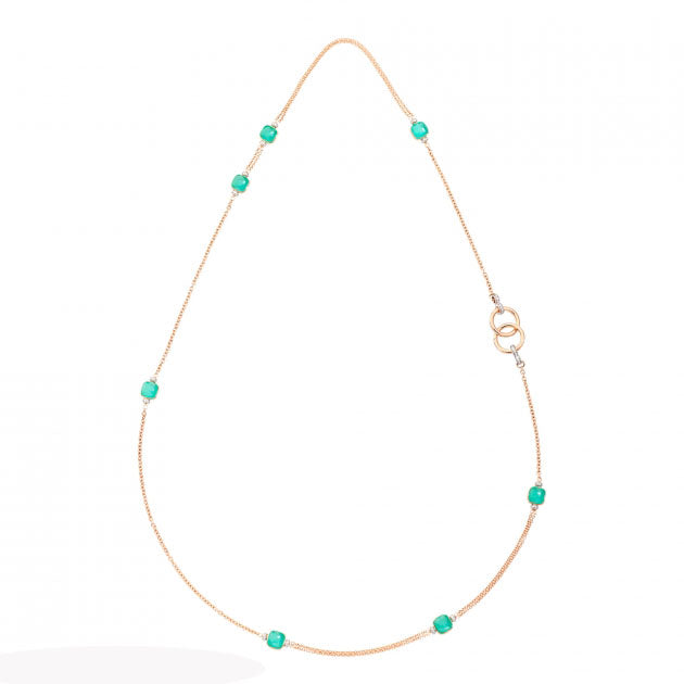 BMLD-PCC0130 pillow-shaped candy 7 colored gemstone necklace