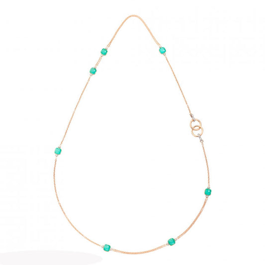 BMLD-PCC0130 pillow-shaped candy 7 colored gemstone necklace