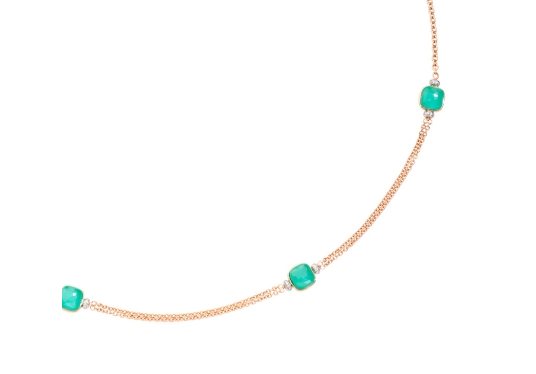 BMLD-PCC0130 pillow-shaped candy 7 colored gemstone necklace