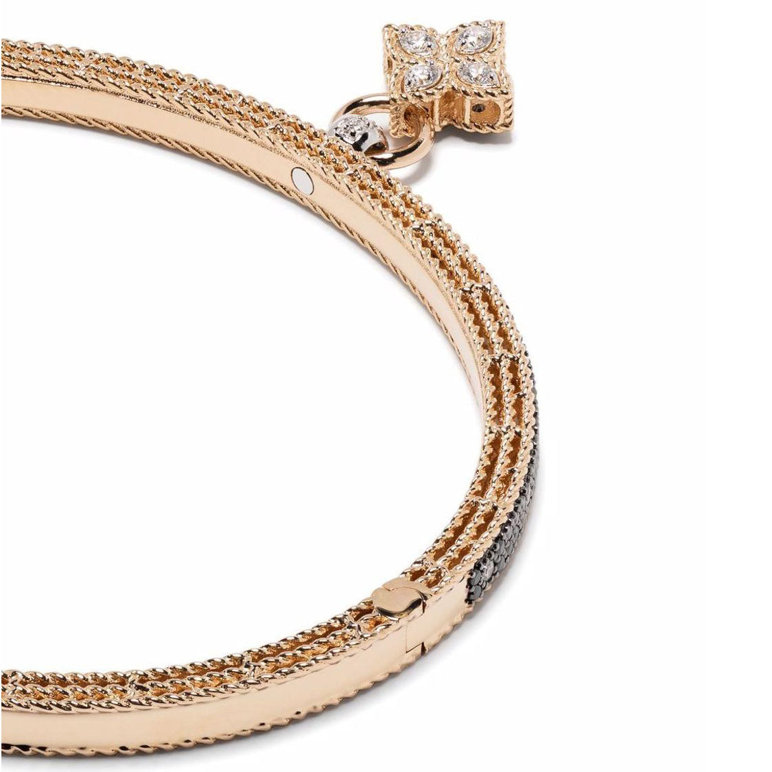 LBT-ADR888BA1890分色窄版扭绳飞标四叶草满钻手镯