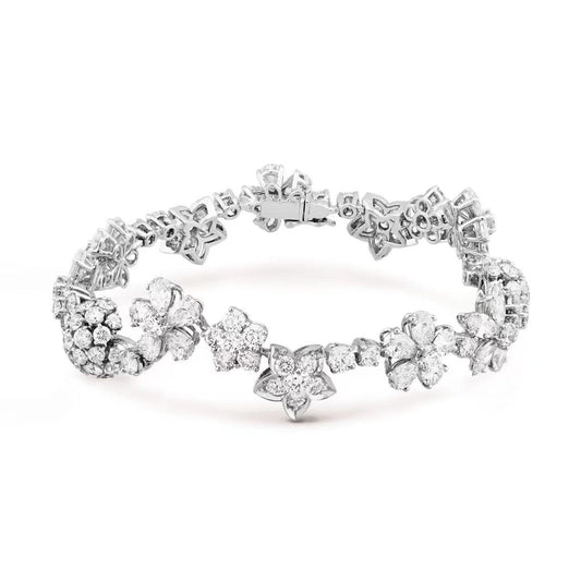 VCARP05B00 flower ball plum blossom water drop marquise stone flower head combination bracelet