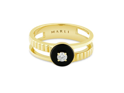 MARLI-UO56481 Crossed four-prong round diamond ring (round head 4.8mm, ring arm width 5mm)